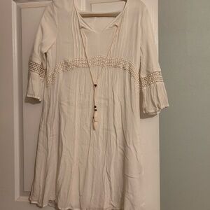 Down East White mini dress with lace details